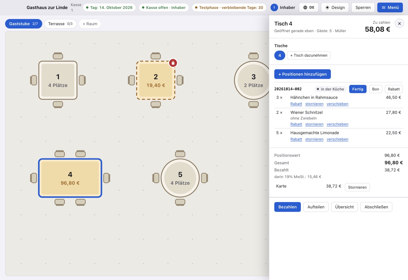 Der Tischplan im Design Klassisch
